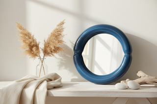 Ceramic Framed Mirror   Blue
