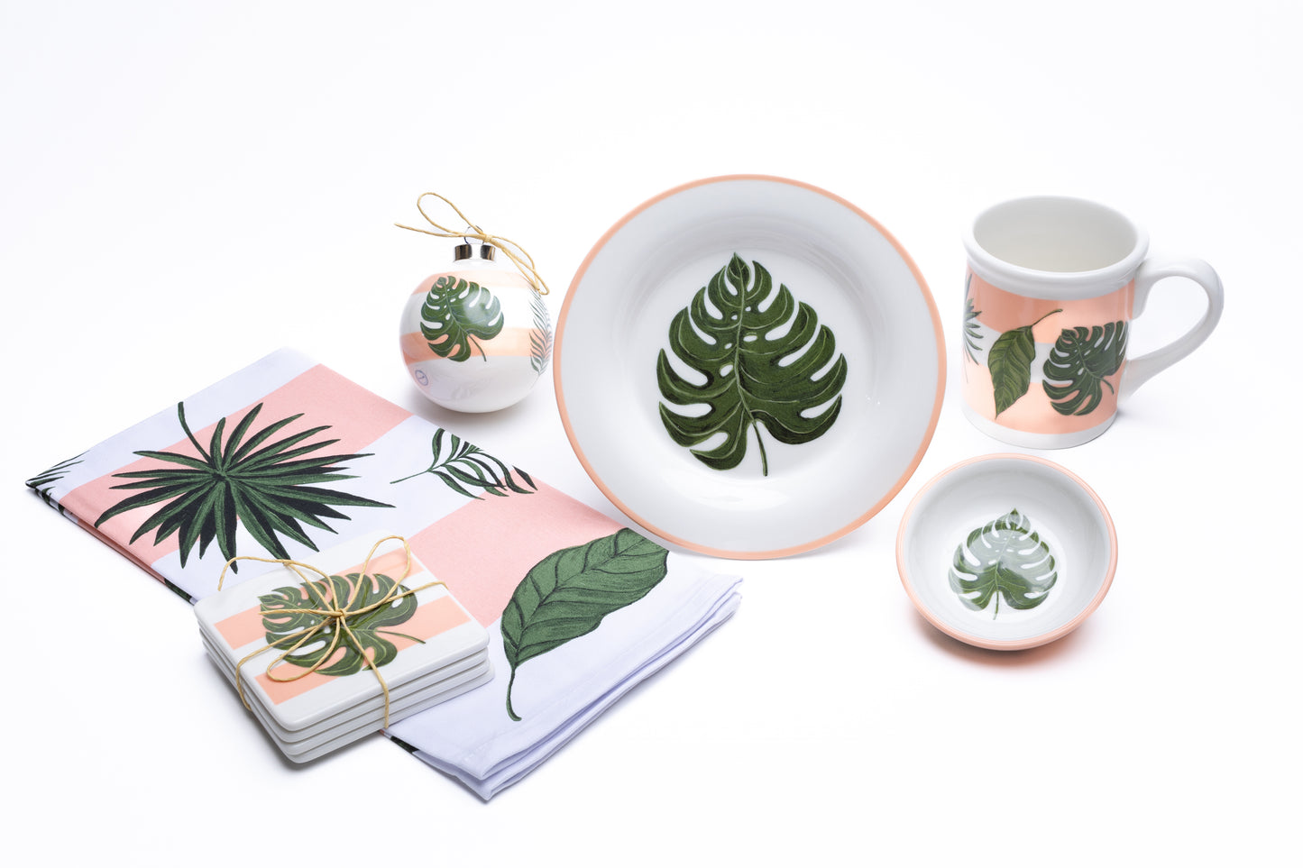 4 Piece Coaster Set - Tropical Palms