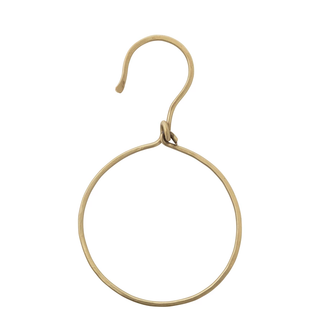 Metal Ring with Hook, Brass Finish
