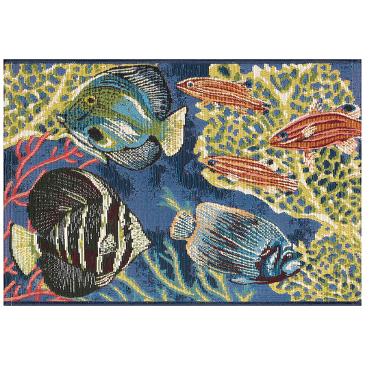 Fish Indoor/Outdoor Mat Navy