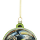 Hand-Painted Glass Mussels/Steamer Clams Ornament w/ Glitter - Green