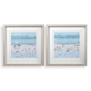 Sea Glass Sandbar Framed Prints   Set of 2
