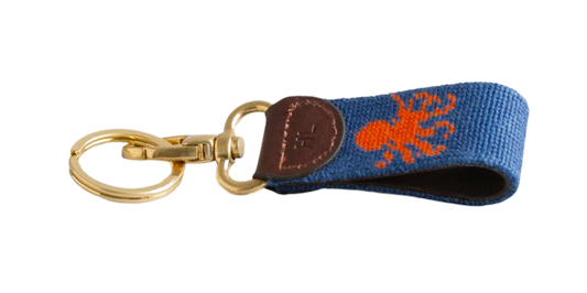 Octopus on Deep Blue Key Fob