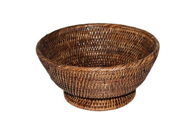 Brown Round Pedestal Basket
