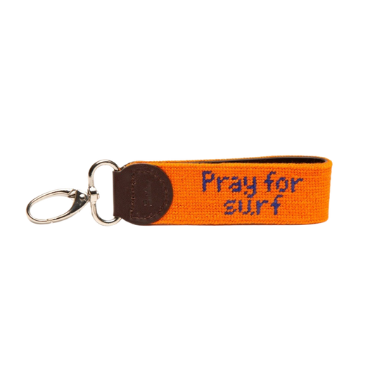 Orange Pray for Surf Key Fob