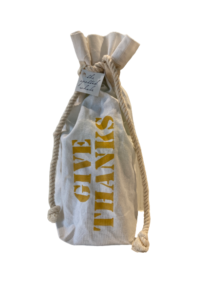 Wine Bag Give Thanks Gold