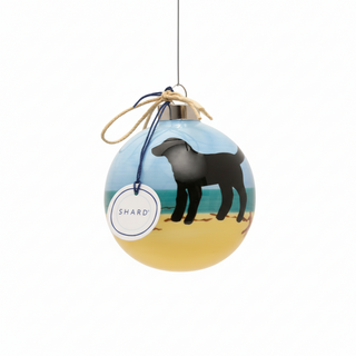 Beach Dog Black Ornament
