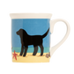 Beach Dog Black Mug