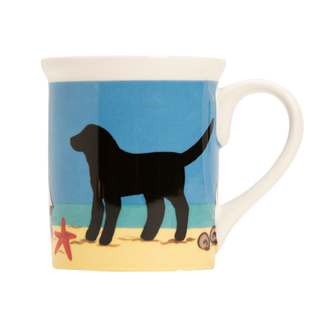 Beach Dog Black Mug
