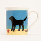 Beach Dog Black Mug
