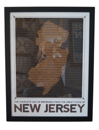 New Jersey Breweries 18x24 Black Frame
