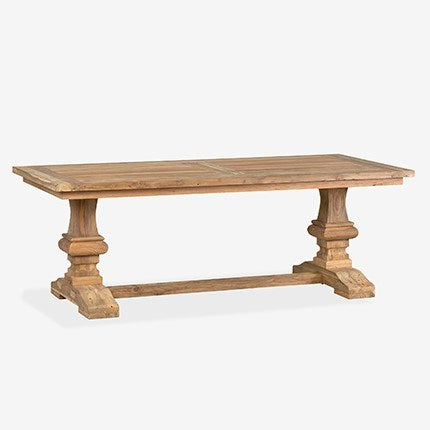 87" Concord Trestle Base Dining Table with Recycled Teakwood