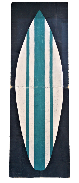 Turquoise Surfboard Reclaimed Wood Sign