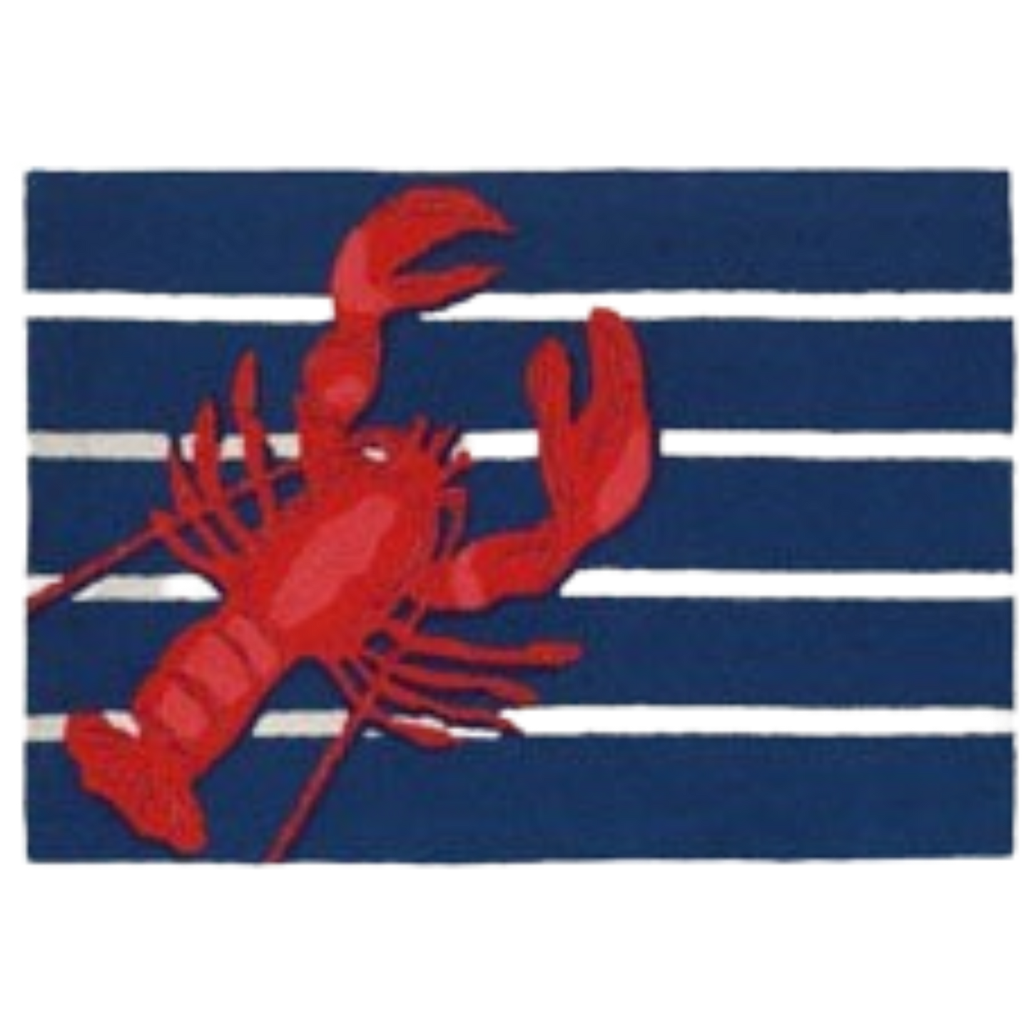 Lobster On Stripes Rug 24x36
