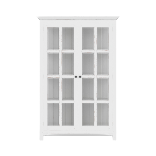 White Aries Glass Door Bookcase