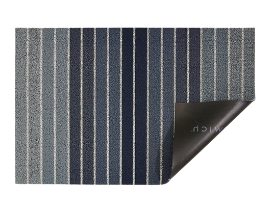 Denim Block Stripe Shag 24x36 Floormat