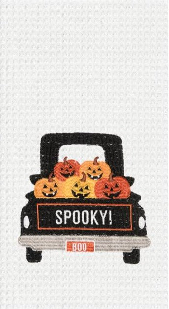 Spooky Pumpkin Truck Kitchen Towel