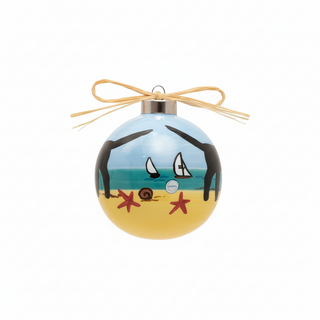Beach Dog Black Ornament
