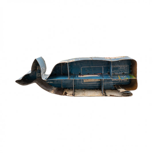 Recycled Metal Whale-Shaped Shelf