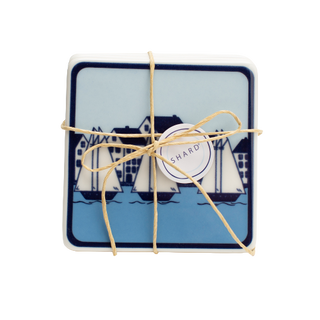 Coastal Village 4 Piece Coaster Set
