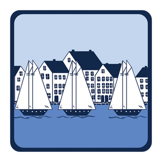 Coastal Village 4 Piece Coaster Set
