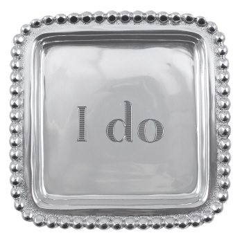 "I do" Beaded Square Tray