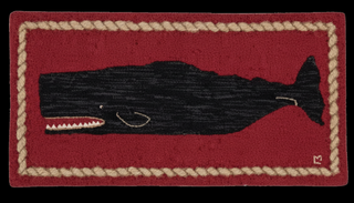 Hooked Rug Black Whale 2x4
