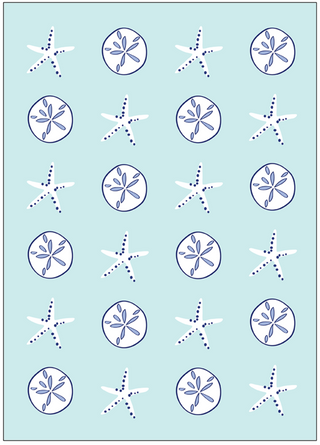 Aqua Shells Kitchen Towel
