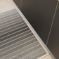 Taupe Block Stripe Shag 24x36 Floormat