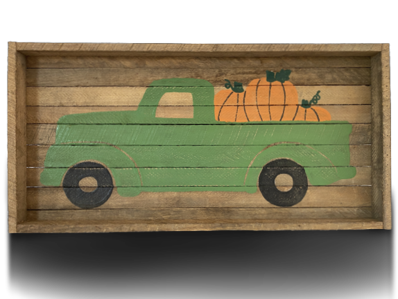 Truck with Pumpkins Rectangle Tobacco Tray
