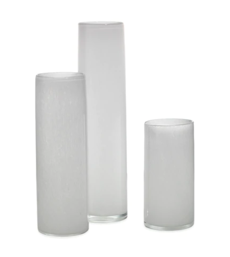 Gwendolyn Hand Blown Vases, White (Set of 3)