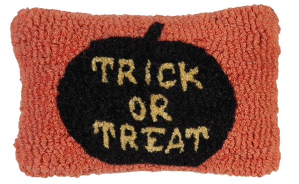 Trick Or Treat Hooked Pillow