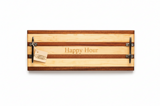 Happy Hour Serving Board with Nautical Cleet Handles
