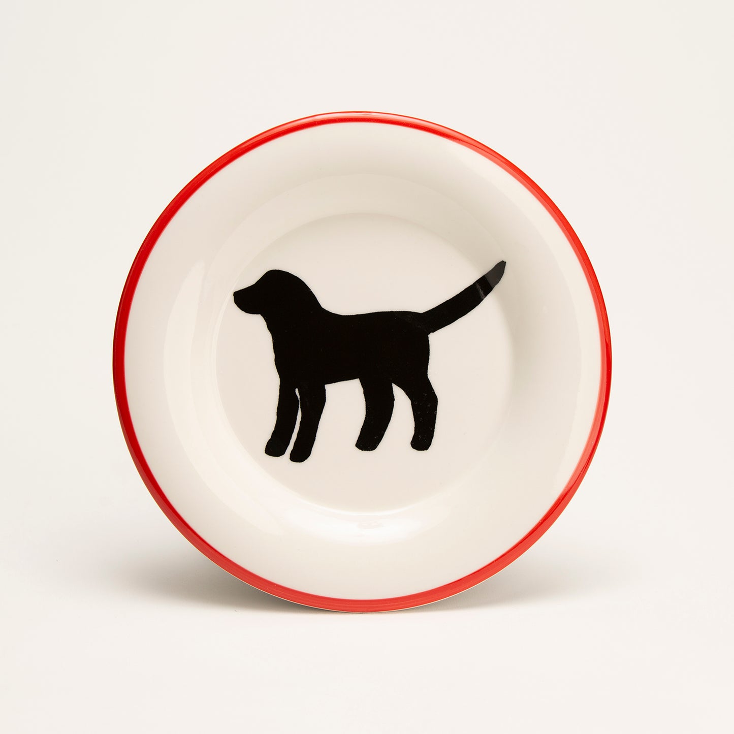 Beach Dog Black Round Plate