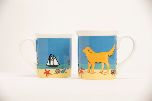 Beach Dog Yellow Mug